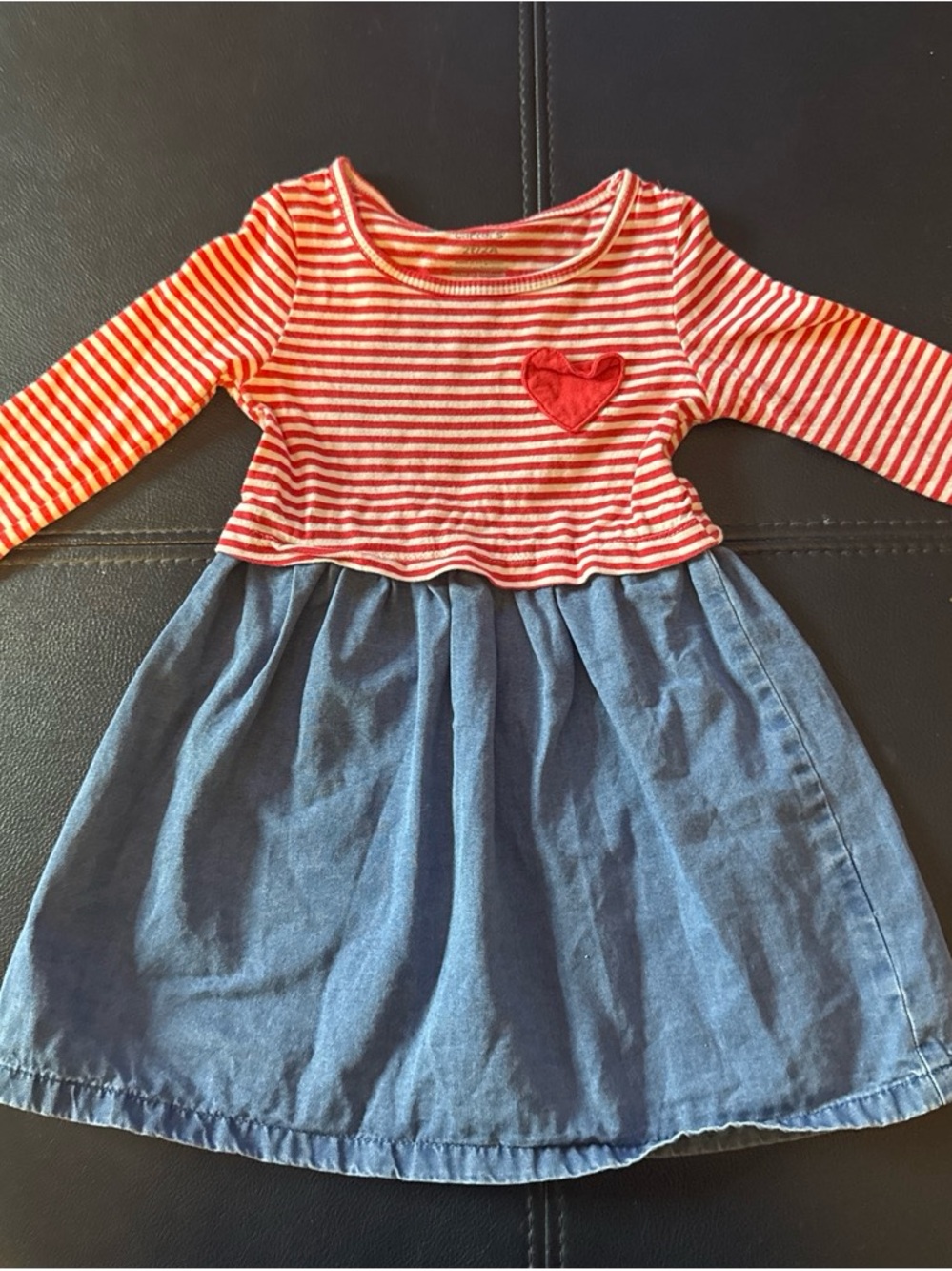 Carter's Red & Blue Heart Stripe Dress